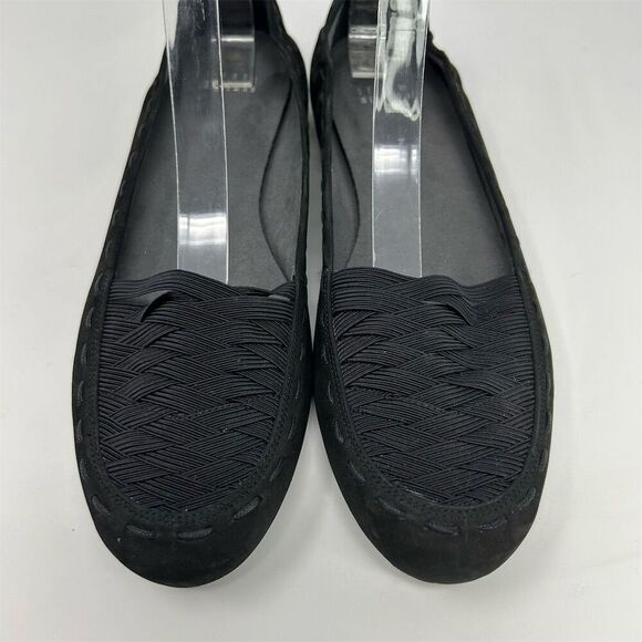 Stuart Weitzman Women's Black Woven Slip-On Loafers Size 9.5 SS (Super Slim) - Picture 5 of 12